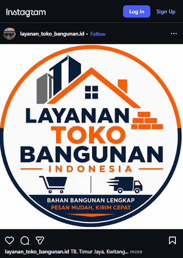 Bukti Akun Scam Logo Layanan Toko Bangunan Indonesia Mencatut Alamat Kwitang